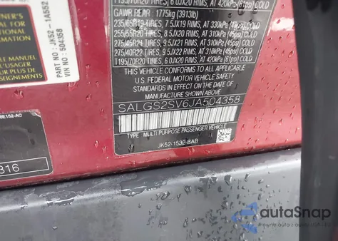 2018 Land Rover Range Rover 3.0L V6 Supercharged Hse from USA, damaged, VIN SALGS2SV6JA504358